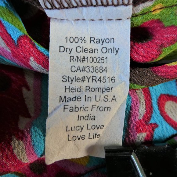 Lucy Love Romper Retro Paisley Wild Sleeveless M - Picture 7 of 7